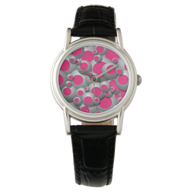 Bustling Bubbles Shock rosa Watch Armbandsur (Framsida)