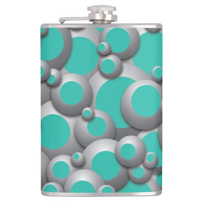 Bustling Bubbles Teal Flask Fickplunta (Framsidan)