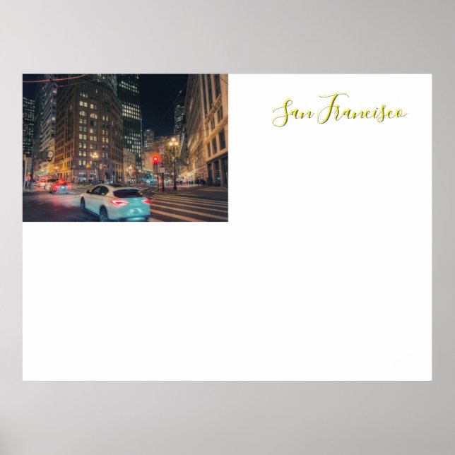 Bustling San Francisco Cityscape Natt Poster (Framsidan)