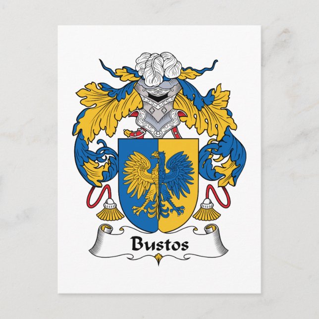 Bustos Family Crest Vykort (Framsida)