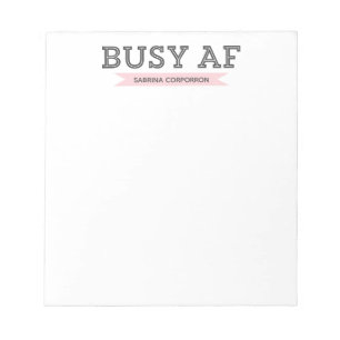 Busy AF   Trendig Modern Typografi   ROSA Anteckningsblock