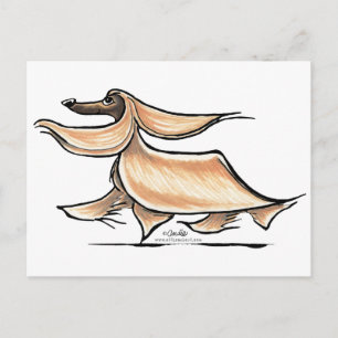 Busy Afghan Hound Vykort
