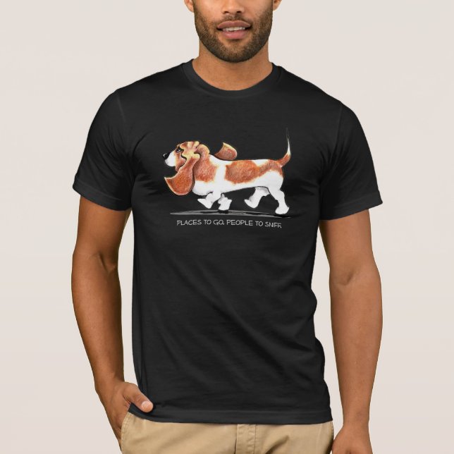 Busy Basset Hound T-shirt (Framsida)