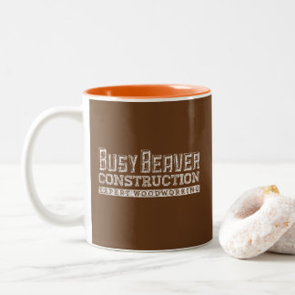 Busy Beaver Construction White Gfx Två-Tonad Mugg