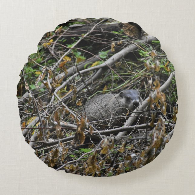 Busy Beaver Rund Kudde (Framsidan)