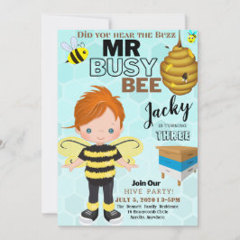 Busy Bee 3 - annat födelsedagsinbjudningskort Inbjudningar