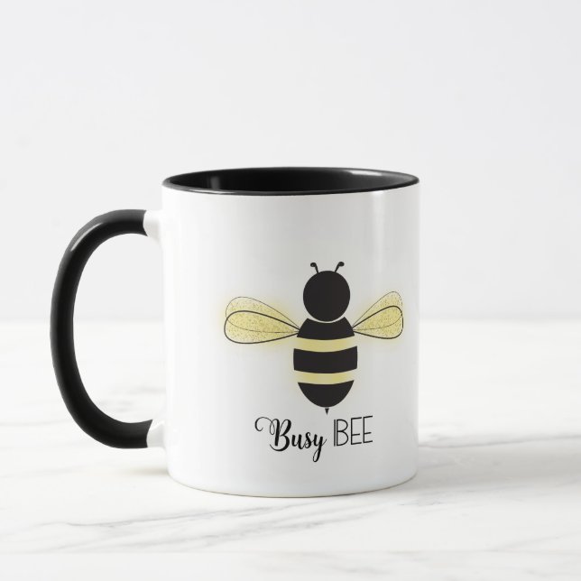 Busy Bee Buzz Whimsical Illustration Office Desk Mugg (Vänster)