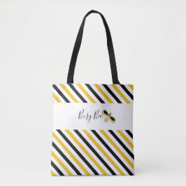 Busy Bee Diagonal Rand Shoulder Tote Tygkasse