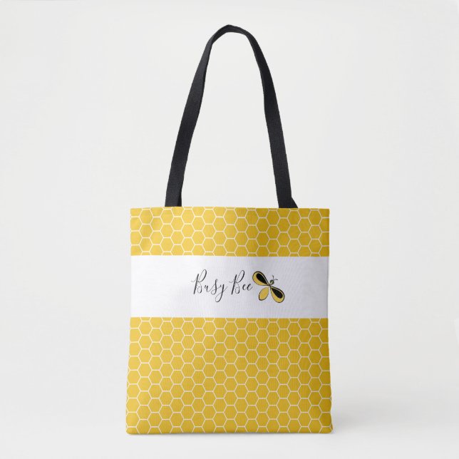 Busy Bee, Honeycomb Shoulder Tote Tygkasse (Framsida)