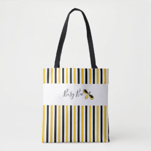 Busy Bee Lodrät Rand Shoulder Tote Tygkasse