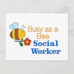 Busy Bee Social Worker Vykort