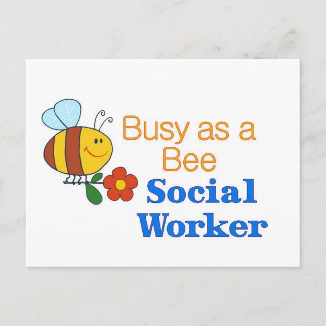 Busy Bee Social Worker Vykort (Framsida)