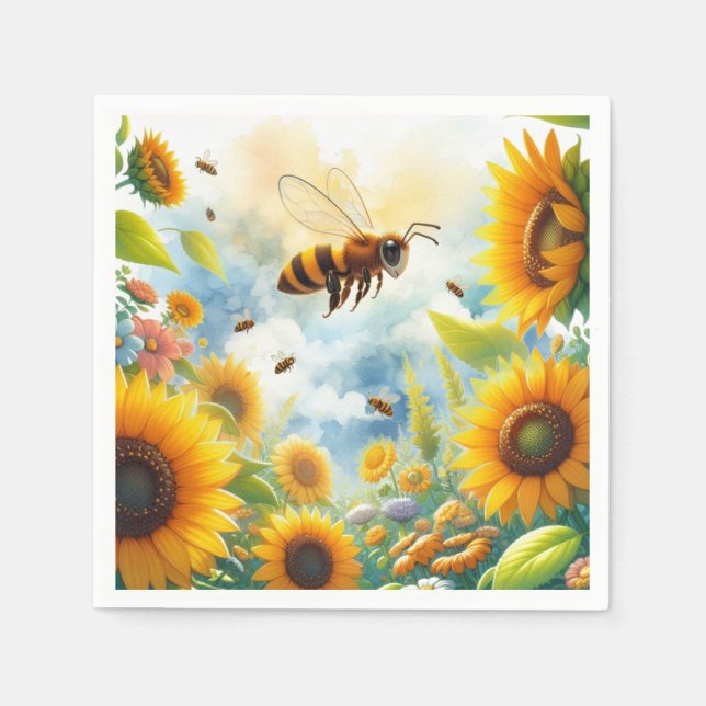 Busy Bee Solros Garden Theme Pappersservett (Framsidan)