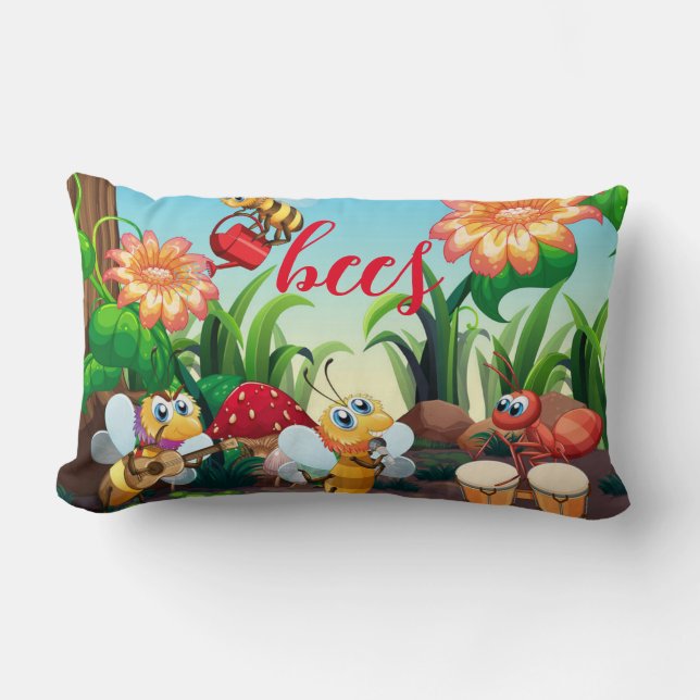 Busy Bees at Work in Garden Lumbarkudde (Framsida)