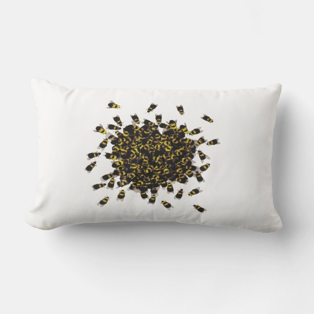 Busy Bees ~ CHANGE FÄRG Lumbar 13 x 21 Lumbarkudde (Framsida)