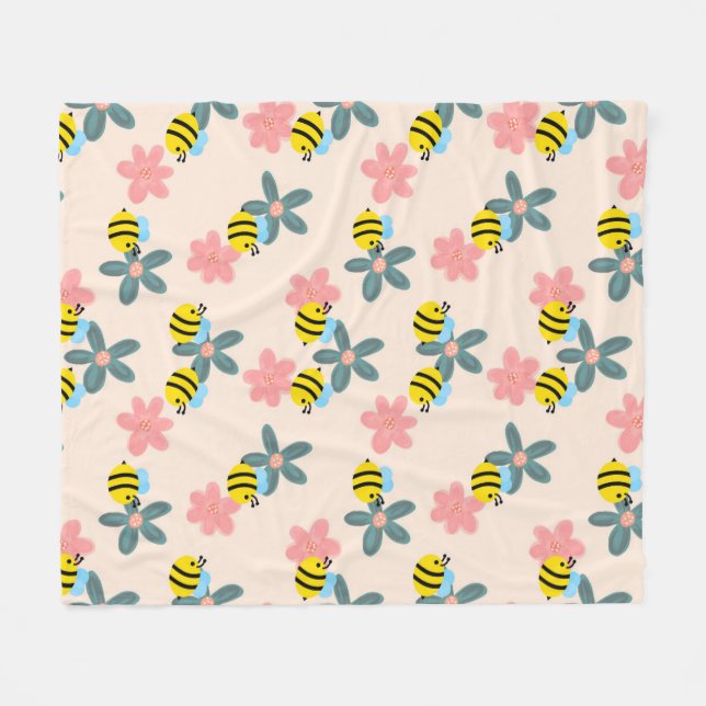 Busy Bees Fleece Blanket (Framsidan (Horisontell))