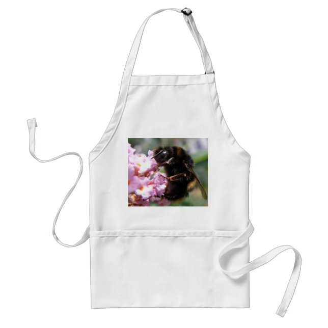 Busy Bumblebee och Rosa Flowers Apron Förkläde (Framsidan)
