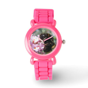 Busy Bumblebee och Rosa Flowers Glitter Watch Armbandsur