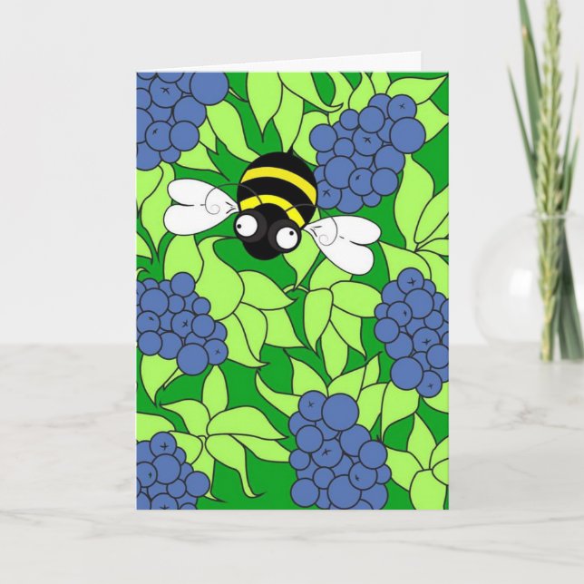 Busy Busy Bee Collection - Blueberry Delight Kort (Framsida)