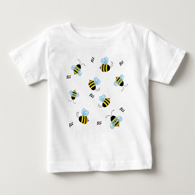 Busy Buzzing Bees Kön Neutral T Shirt (Framsida)
