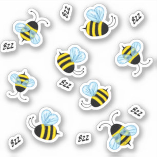 Busy Buzzing Bumblebees Honeybee Decal Stickers Klistermärken
