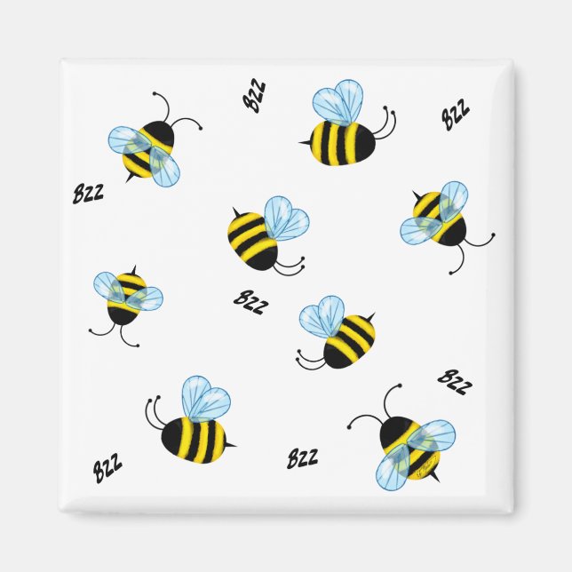 Busy Buzzing Humla Honeybees Magnet (Framsidan)