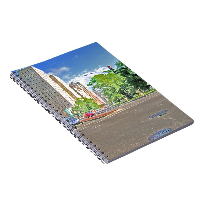 Busy Chicago Aftermiddag Anteckningsbok Med Spiral (Högra Sidan)