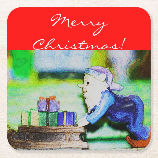 Busy Elf av Shirley Taylor Underlägg Papper Kvadrat (Framsidan)