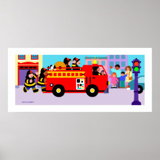 Busy Fire Lastbil Poster