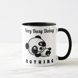 Busy gör inget Cute Panda Funny Humor Mugg