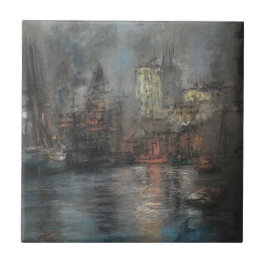 Busy Harbour (av Glenn Cooper Henshaw) Kakelplatta