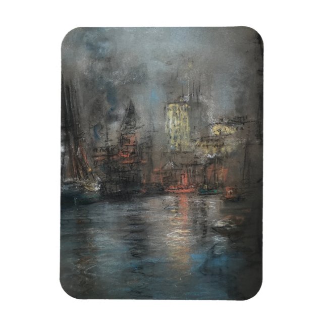 Busy Harbour (av Glenn Cooper Henshaw) Magnet (Vertikal)