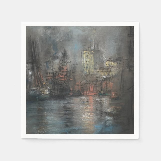 Busy Harbour (av Glenn Cooper Henshaw) Pappersservett (Framsidan)