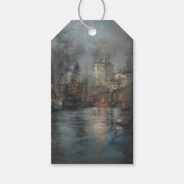 Busy Harbour (av Glenn Cooper Henshaw) Presentetikett (Framsidan)