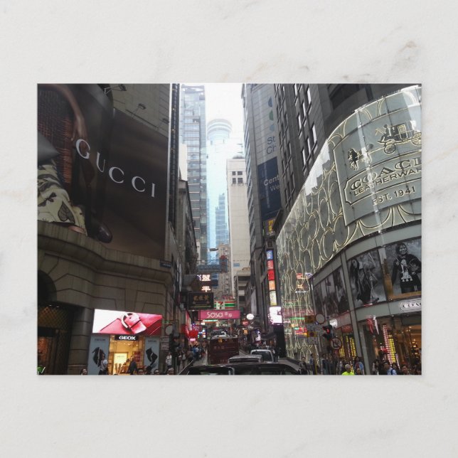 Busy Hong Kong Street Vykort (Framsida)