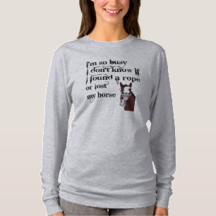 Busy Horse Owner Stressar Tecknaden Citat Funny Tee Shirt