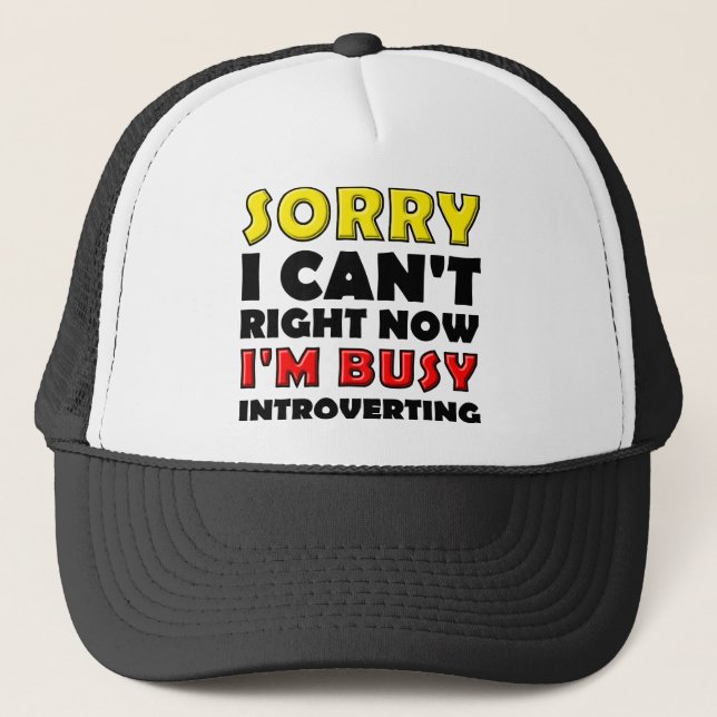 Busy Introverting Funny Boll Cap-Truckerkeps Keps (Framsida)