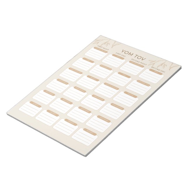 Busy Jewish Mamma Yom Tov Meal Planner Anteckningsblock (Vinklad)