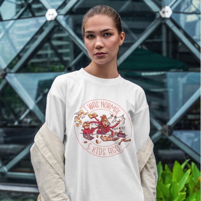 Busy Mor Funny Badge T Shirt (Skapare uppladdad)