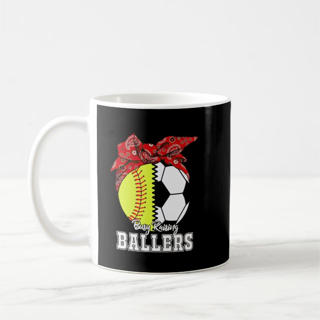 Busy Raising Baller Softball Ocer Mamma Mor_s D. Kaffemugg (Vänster)