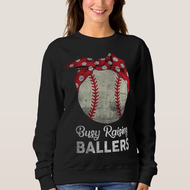 Busy Raising Ballers Mamma Funny Baseball Baseball T Shirt (Framsida)