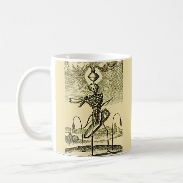 busy skeleton print kaffemugg (Vänster)
