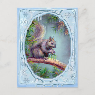 BUSY SQUIRREL & ICLES by SHARON SHARPE Vykort