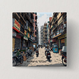 Busy Street of Downtown Kolkata, Indien Knapp