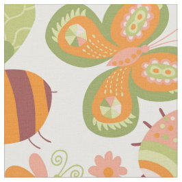 Busy Summer Garden Fabric Tyg
