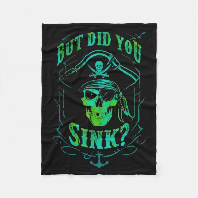 But Did We Sink Funny Rate Skull Nautical Tee  Fleecefilt (Framsidan)