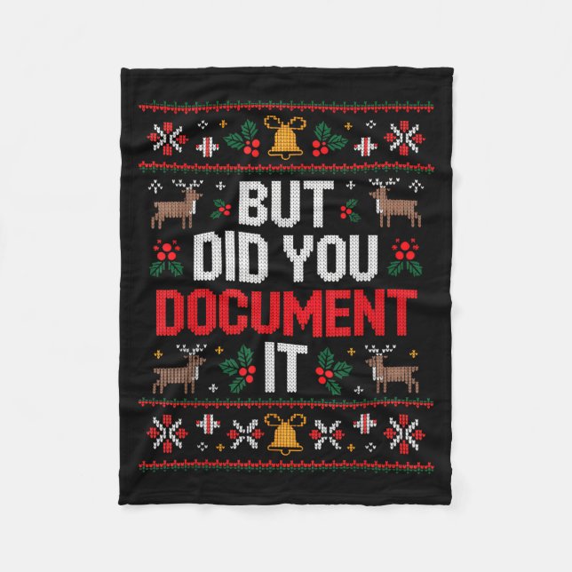 But Did You Doent It Funny Office Christmas Ugly  Fleecefilt (Framsidan)