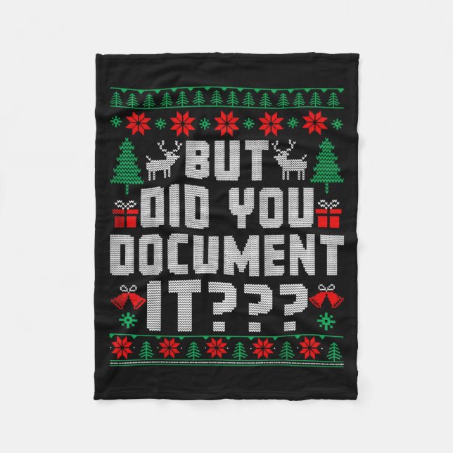But Did You Doent It Funny Office Christmas Ugly  Fleecefilt (Framsidan)