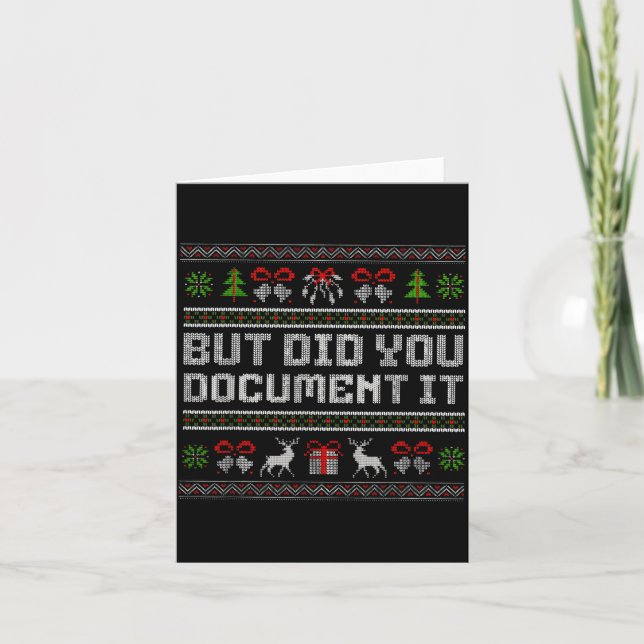 But Did You Doent It Funny Office Christmas Ugly  Kort (Framsida)