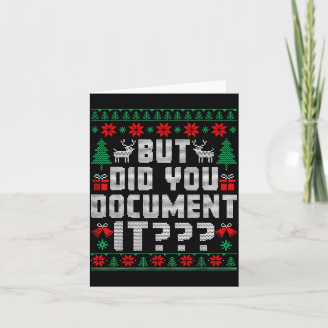 But Did You Doent It Funny Office Christmas Ugly  Kort (Framsida)
